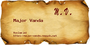 Major Vanda névjegykártya