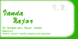 vanda major business card